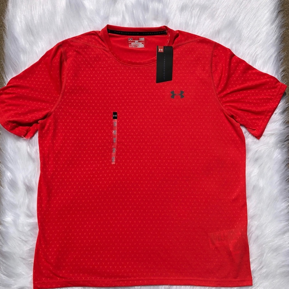 NWT Under Armour Red Louse Heat Gear Short Sleeve
